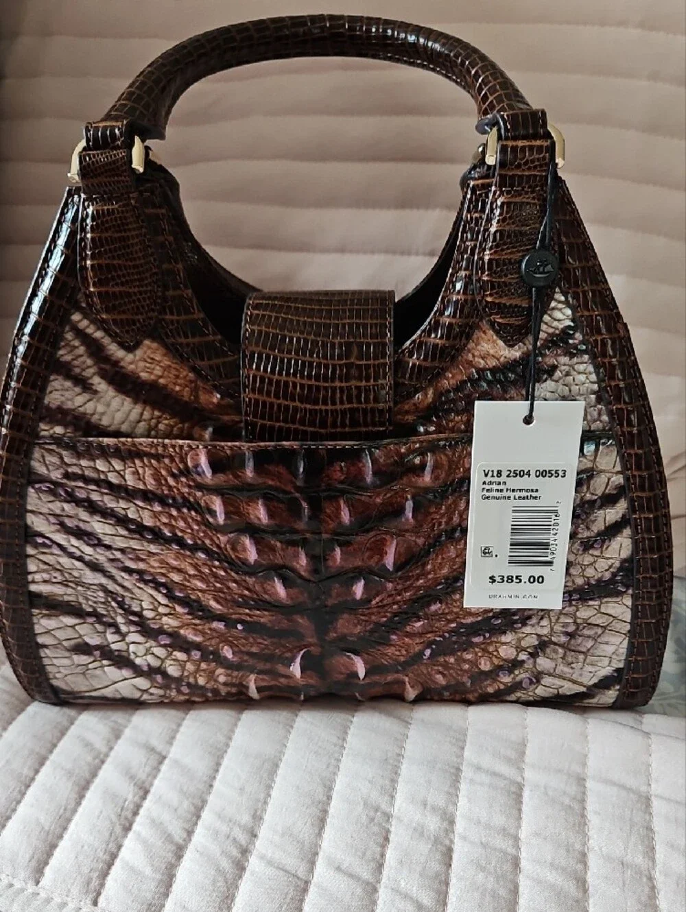 Brahmin croc embossed